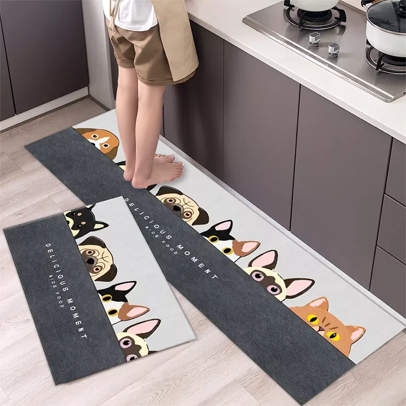 

Kitchen Mat Home Entrance Doormat Hallway Bedroom Living Room Decoration Floor Carpet Balcony Bathroom Anti-Slip Long Rug