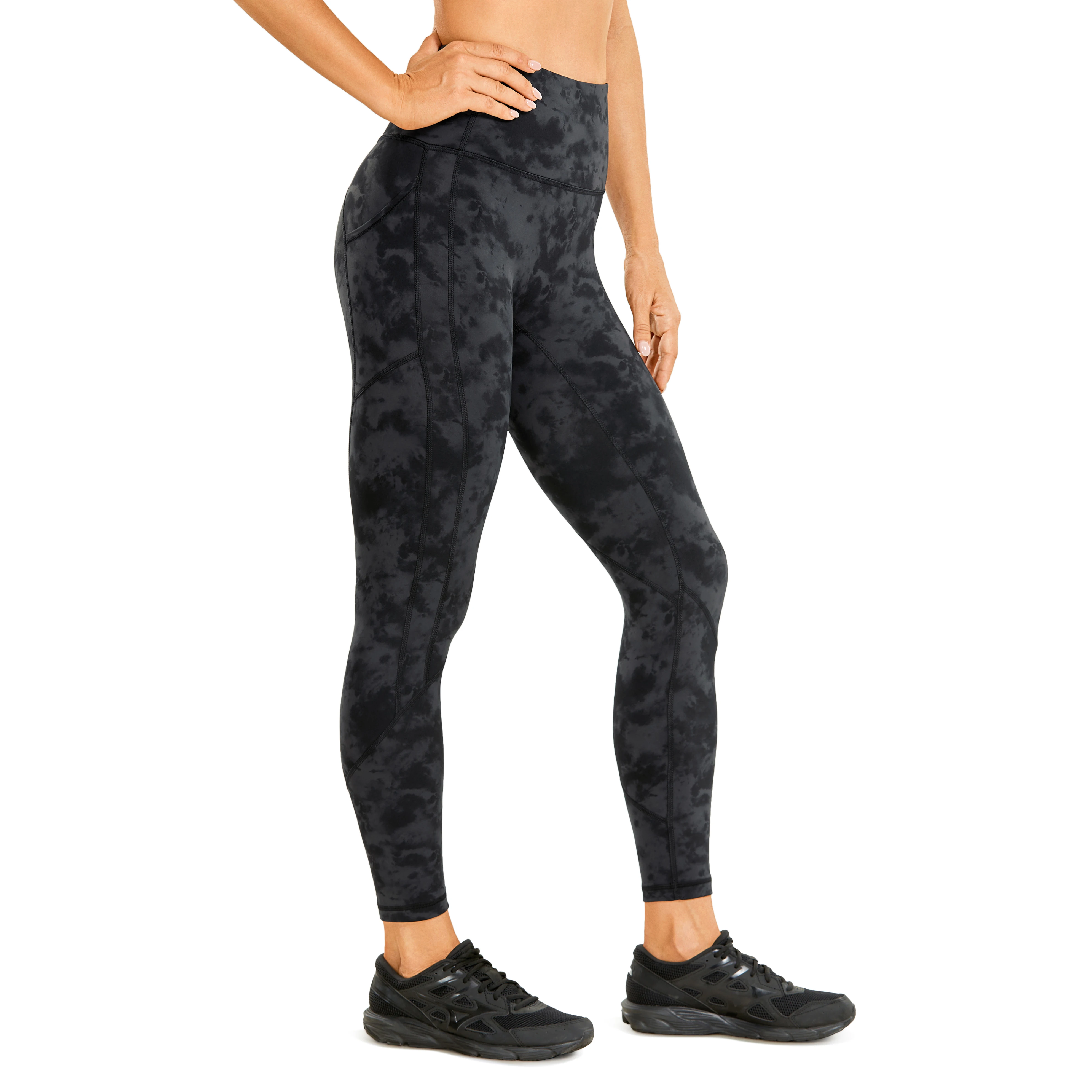 Naked Feeling Workout Leggings - 23 Inches No Front Seam Yoga Pant with Pockets High Waisted