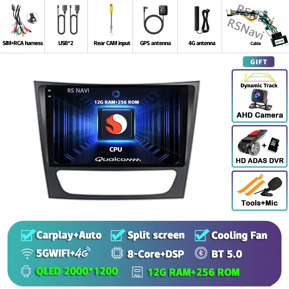 

Android 15 Carplay Auto 2K экран автомобильный радиоприемник мультимедийный плеер для Mercedes Benz E-class W211 2002-2008 2din авторадио стерео