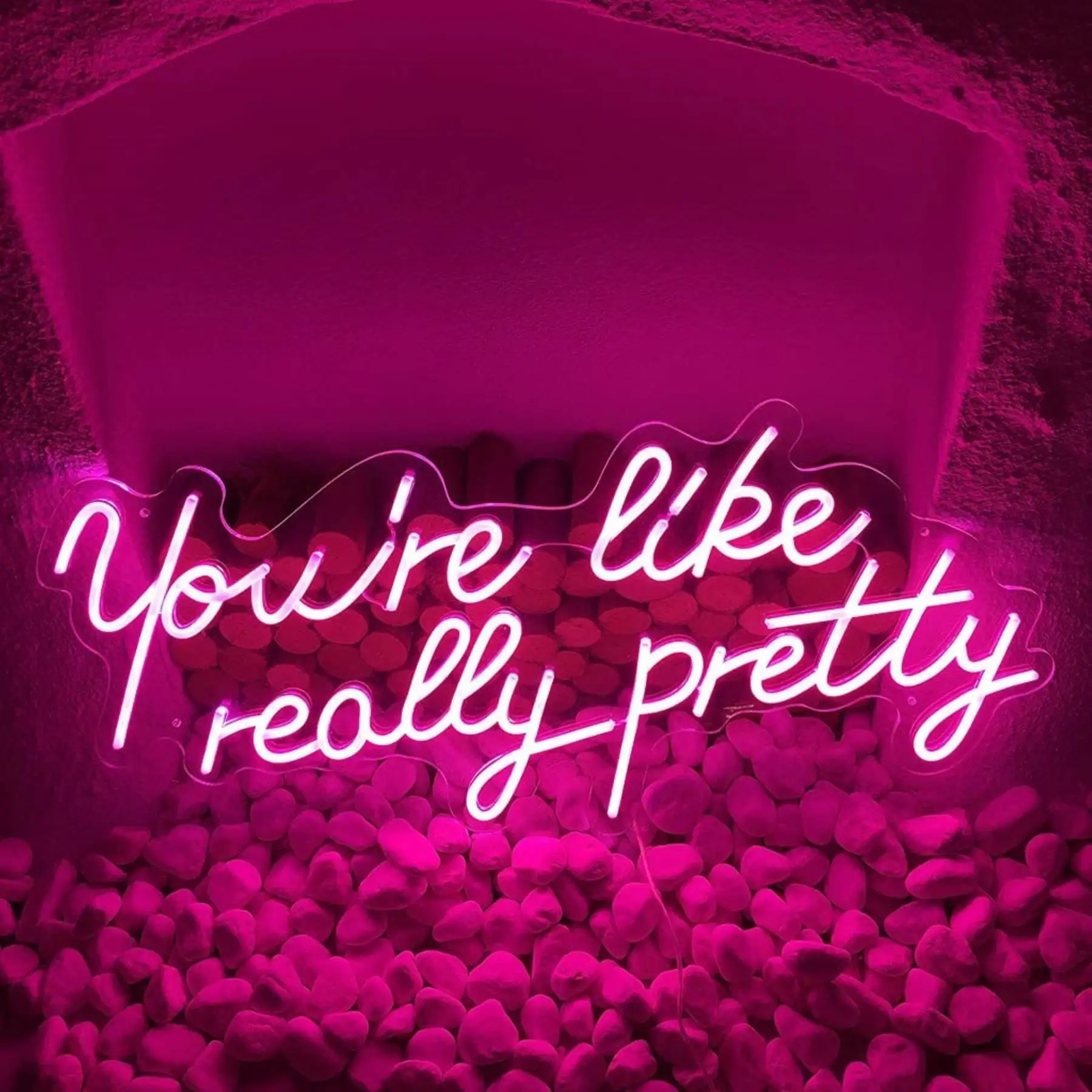 OHANEE Custom You're like really pretty Neon Sign Light for Wedding Merriage Party Home Room Bedroom Wall Decor Gift
