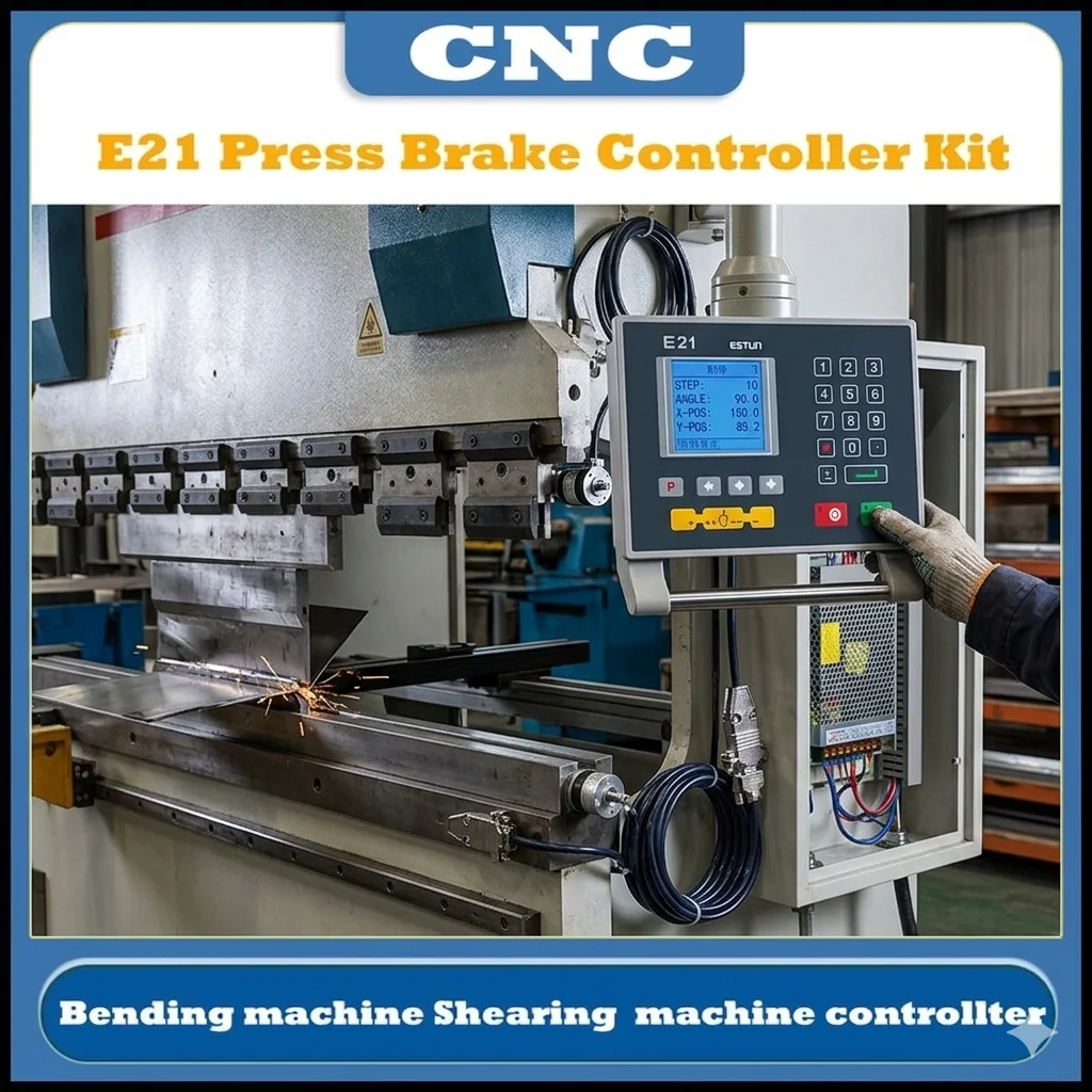 Фото Система управления гибочным оборудованием CNC Estun E21, контроллер гибочного станка, двойной энкодер, источник питания постоянного тока №1