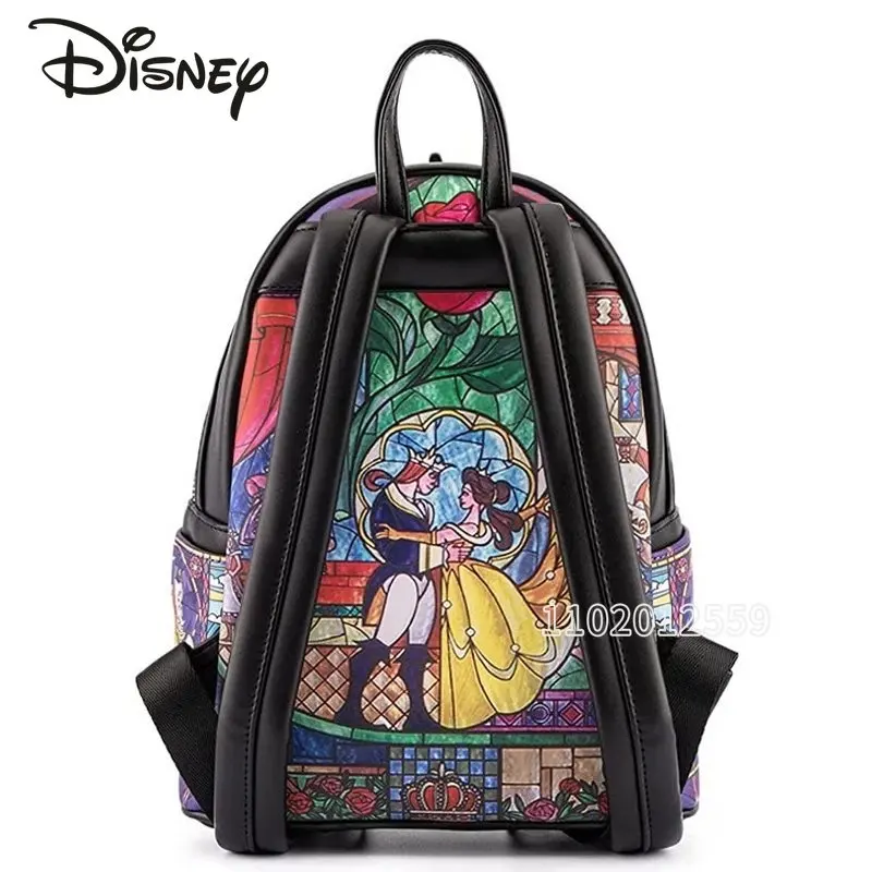 Disney Princess 2023 New Women's Backpack Luxury Brand Women's Mini Backpack Bell Princess Cartoon Cute Girl's Schoolbag