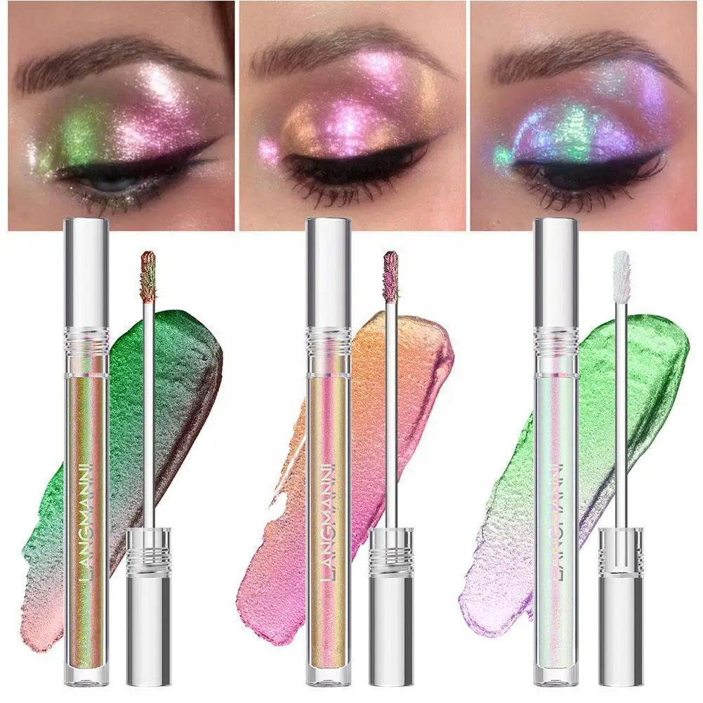 

Liquid Eye Shadow Tricolor Diamond Glitter Eye Shadow Stick Eyeshadow Long Lasting Glitter Cream Eyeshadow Waterproof Crayo X4I3