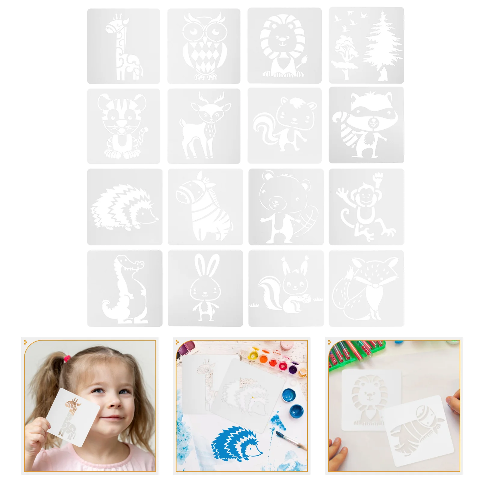 

Stencils Painting Kidsanimals Diy Craft Stencil Mold Assistant Tool Crafting Drawing