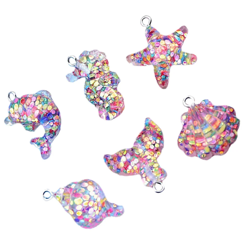 

6 Pcs Jewelry DIY Pendant Pendants Decorative Ocean Elements Charm Necklace Part Theme Charms Making Material Epoxy