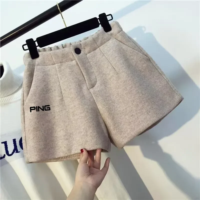 

Корейские зимние шерстяные шорты для гольфа 2023 женские шорты для гольфа с высокой талией Женская одежда для гольфа Роскошные брендовые шерстяные теннисные шорты