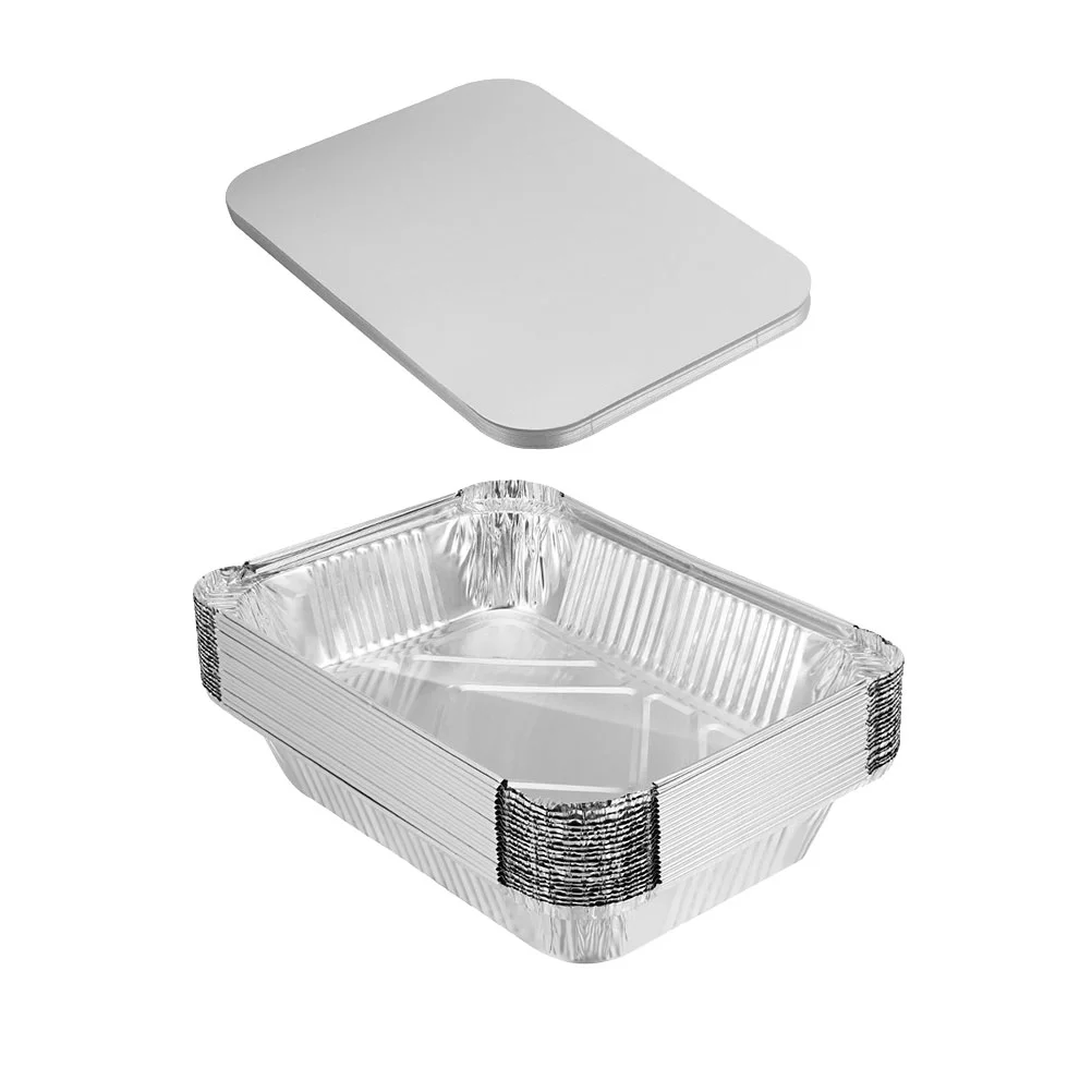 

20 Sets Pans Warming Tray Grease Catch Pans Liner To- Go Box Drip Pan Foil Pans Steam Pan