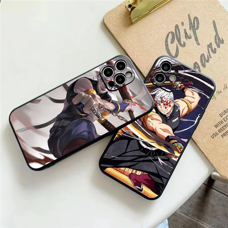 

Ghost Slayer Phone Case For Funda iPhone 11 13 Pro Max 12 Mini X XR XS 6 6s 7 8 Plus Black Celular Etui Soft Liquid Silicon