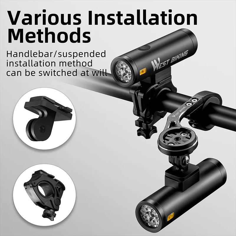 Фонарь велосипедный с аккумулятором типа C 1000 лм