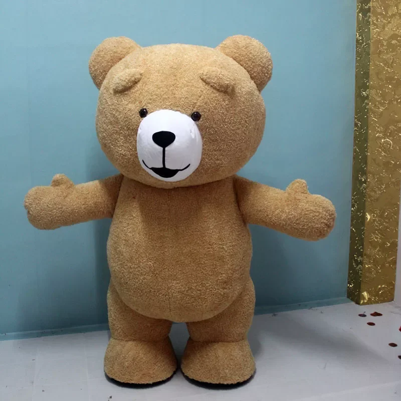 1,95 м Хэллоуинский надувной костюм медвежонка в качестве маскота для косплея на вечеринке, игры, рекламы и промоакций на открытом воздухе.