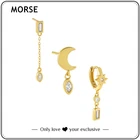 Маленькие серьги-кольца с кристаллами MC 2021 3 шт.компл. циркониевые серьги в форме Луны висячие серьги пирсинг не выцветают ювелирные изделия