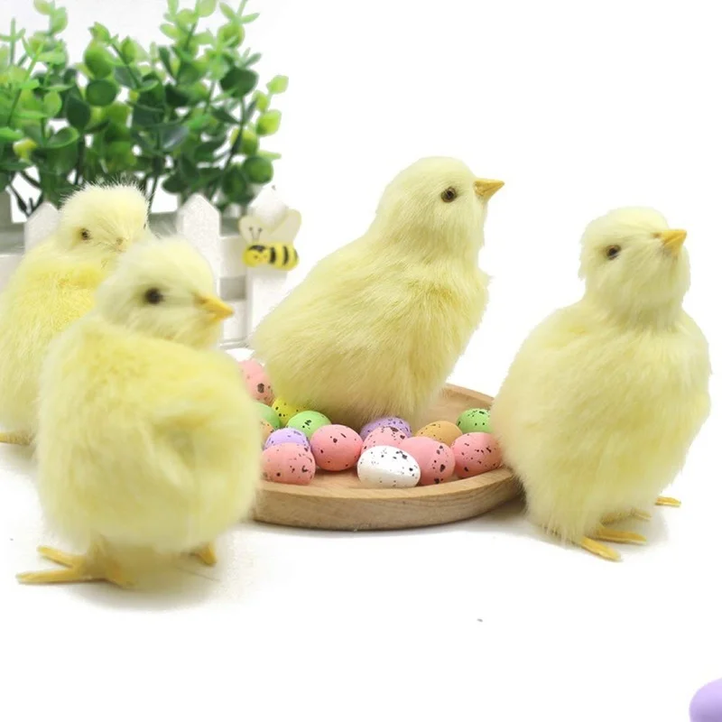 

Simulation Easter Chick Plush Toy Yellow Lovely Artificial Home Decoration Toys Plush Chicken Easter Gift for Children Educate