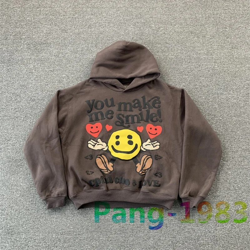 

Smiley Face Foam Three-dimensional Printing CPFM Hoodie Men Women High Quality Plush Hooded Sweatshirt Streetwear Pullover