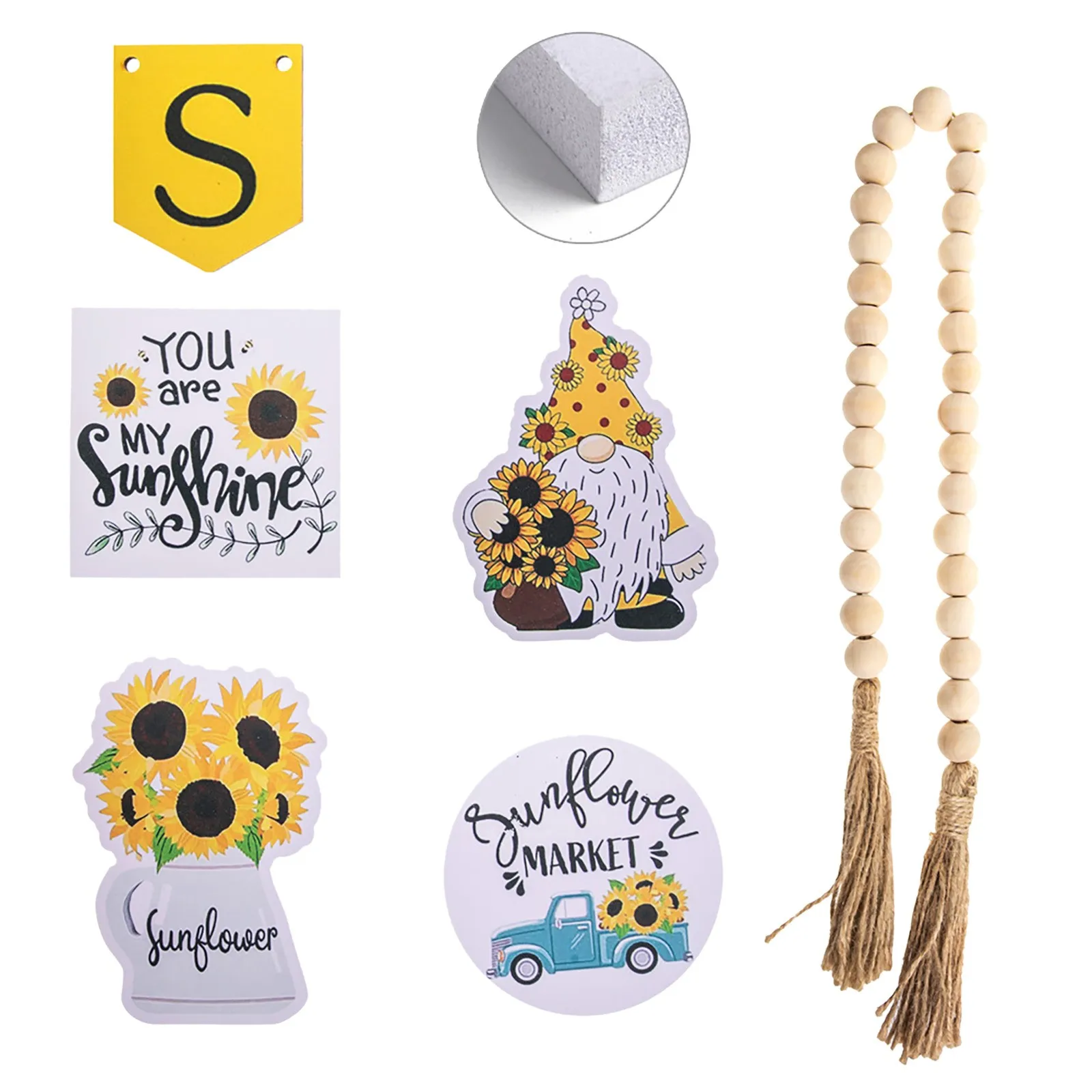 

Подсолнуховые украшения для дома и рабочего стола, креативное многослойное украшение, маленькая металлическая фотография