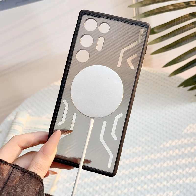 Фото Чехол для ZTE Nubia RedMagic 11 Air 10 10s 11s Pro Plus с охлаждением, магнитный, матовый, полупрозрачный, из поликарбоната, с функцией рассеивания тепла №5