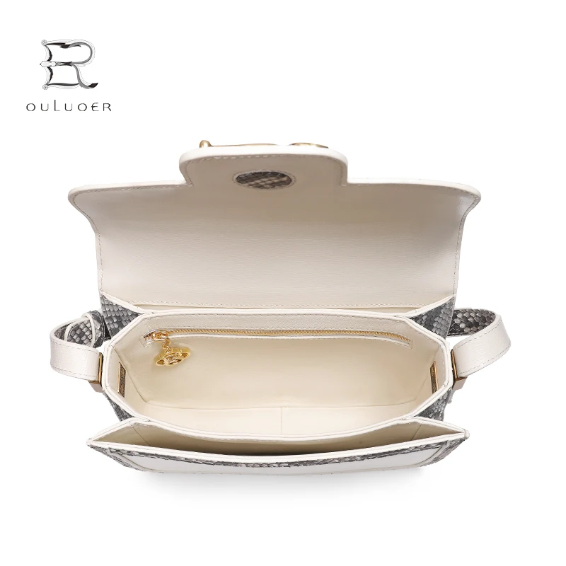 Новинка 2022 женская сумка ouluoer из кожи питона повседневная на одно плечо Женская