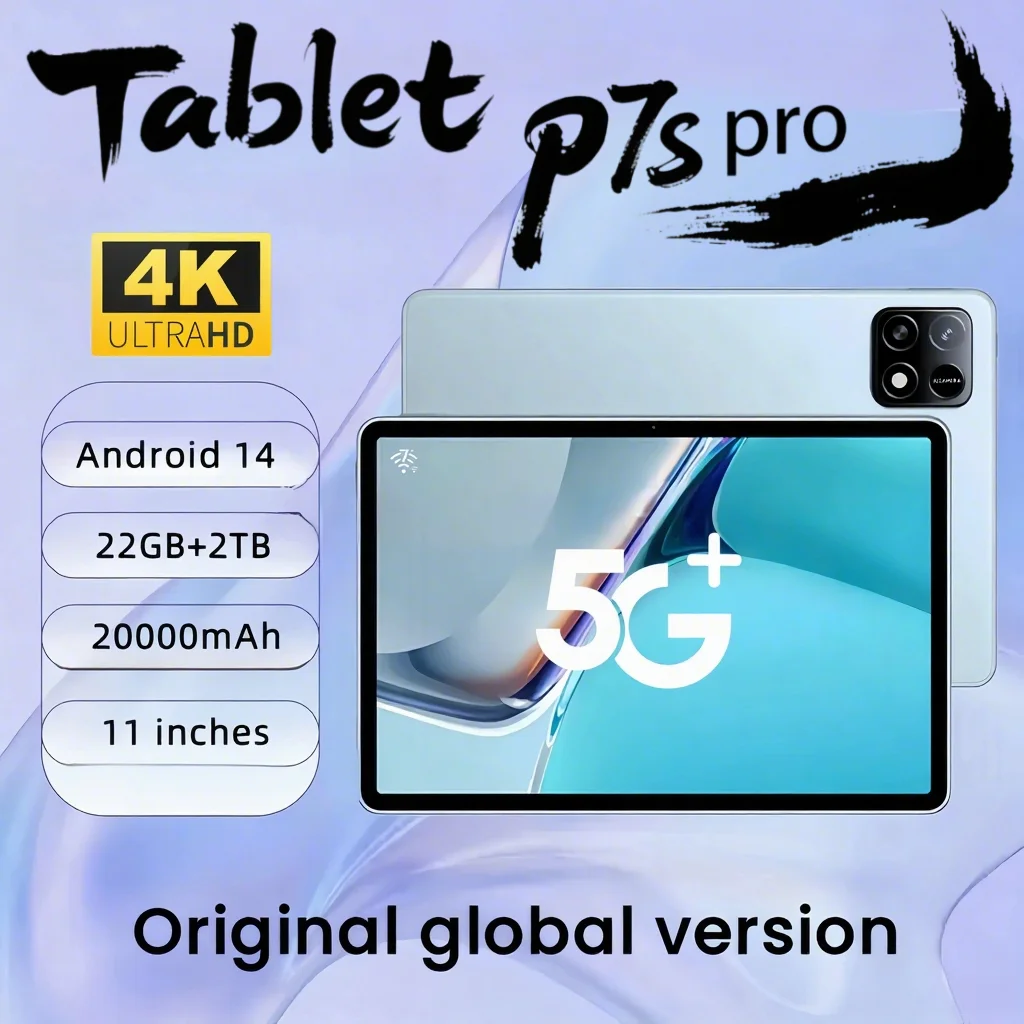 Фото Новая глобальная версия 5G TabletPC Pad 7S Pro 4K HD 120 Гц Дисплей Snapdragon 8 Gen2 20000 мАч 22 ГБ + 2 ТБ Android14 Dual SlM WlFl Tablet №1
