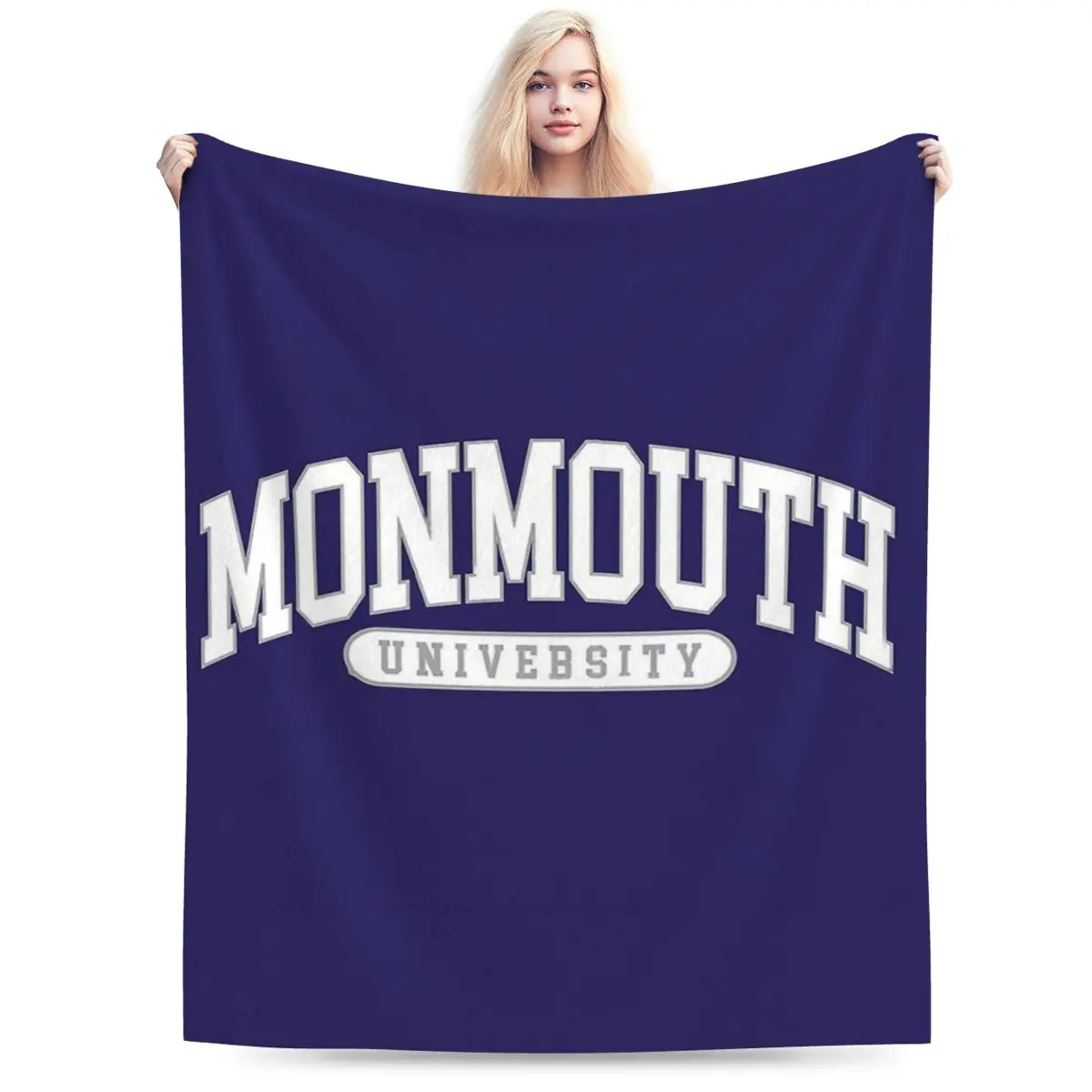 Одеяло Monmouth с рисунком шрифтов для колледжа мягкое теплое Фланелевое покрывало