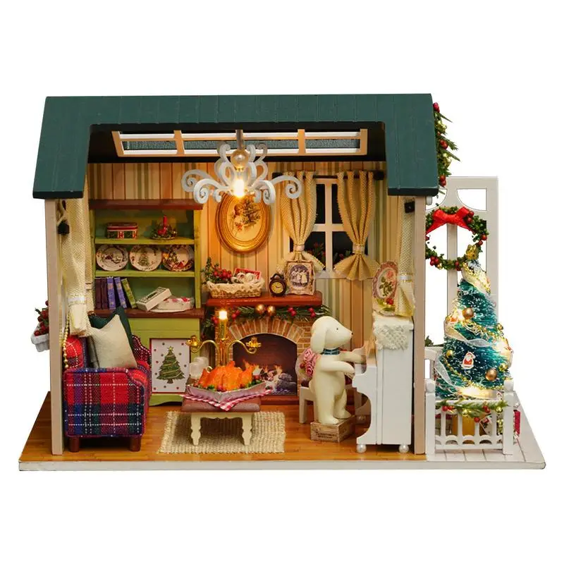 

DIY Miniature Dollhouse Furniture Kit 3D Assembly Attic Miniature House Handmade Mini Home Model Kit Perfect For Adult Friend