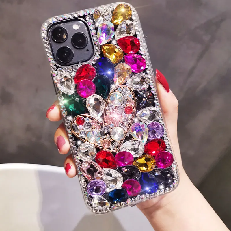 

Jewelled Rhinestone Phone Case For Huawei Y9a Y9s Y8p Y7a Y6p Y5p Y9 Prime 2019 Mate 30 Lite Nova 8se Rose Glitter Diamond Cover