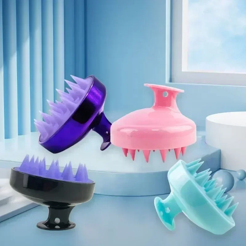 Силиконовая щетка для шампуня массажная расческа кожи головы мытья волос тела