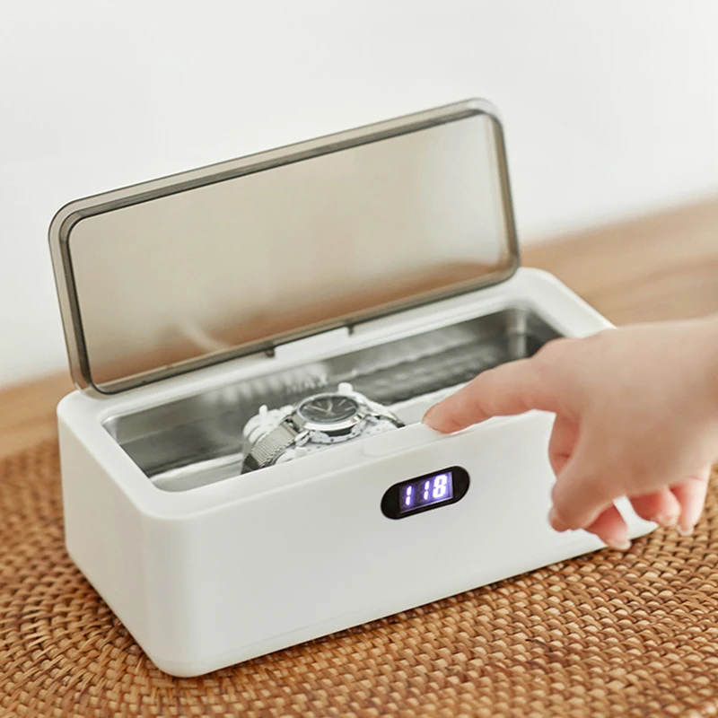 

Olayks Ultrasonic Cleaner Cleaning machine Portable Glasses Jewelry Denture Cleaner 45000Hz High Frequency Vibration Cleaner