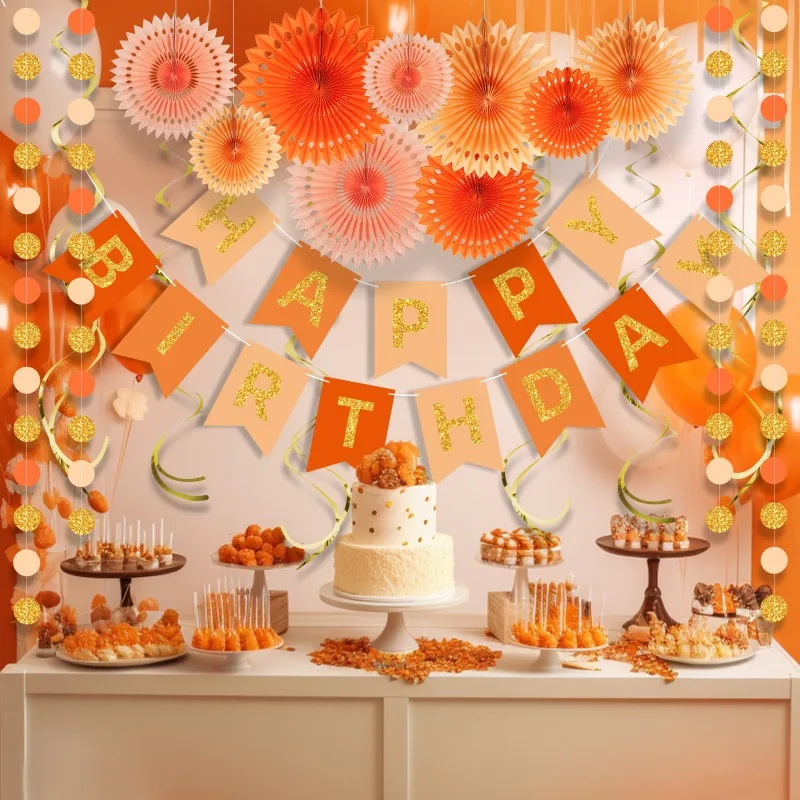 Оранжевый осенний Бохо на День Благодарения ранний день рождения украшения