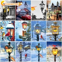 chenistory diy painting by numbers lights scenery on canvas oil pictures for adults acrylic coloring by numbers home decor