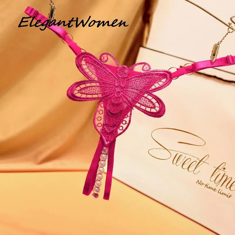 6Pc Embroidery Butterfly Sexy Lingerie Women Thong Tanga Panties Low Waist Underwear Slip Seamless Underpants Lady Underwears