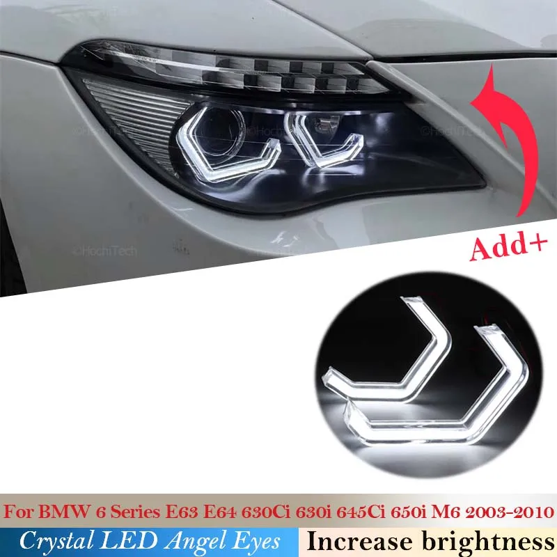 

Crystal light For BMW E63 E64 630Ci 630i 645Ci 650i M6 2003- 2010 Ultra Bright Concept M4 Iconic Style LED Angel Eyes Halo Rings