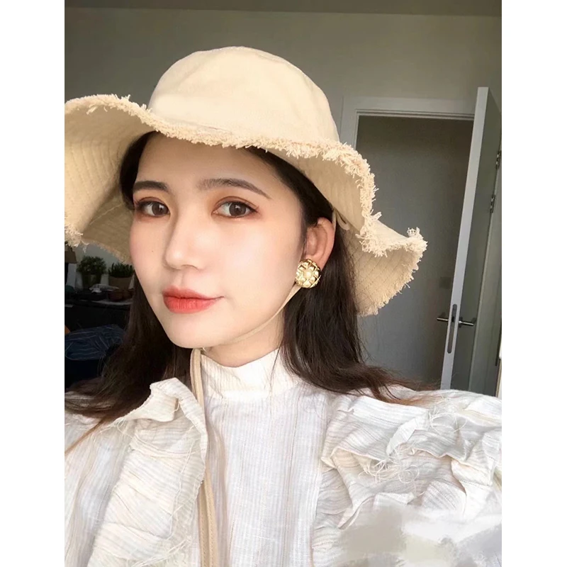

Women Foldable Bucket Hat High Quality Solid Color Cotton Fisherman Hats Unisex Sunscreen Casual Travel Gorros Panama 5 Color