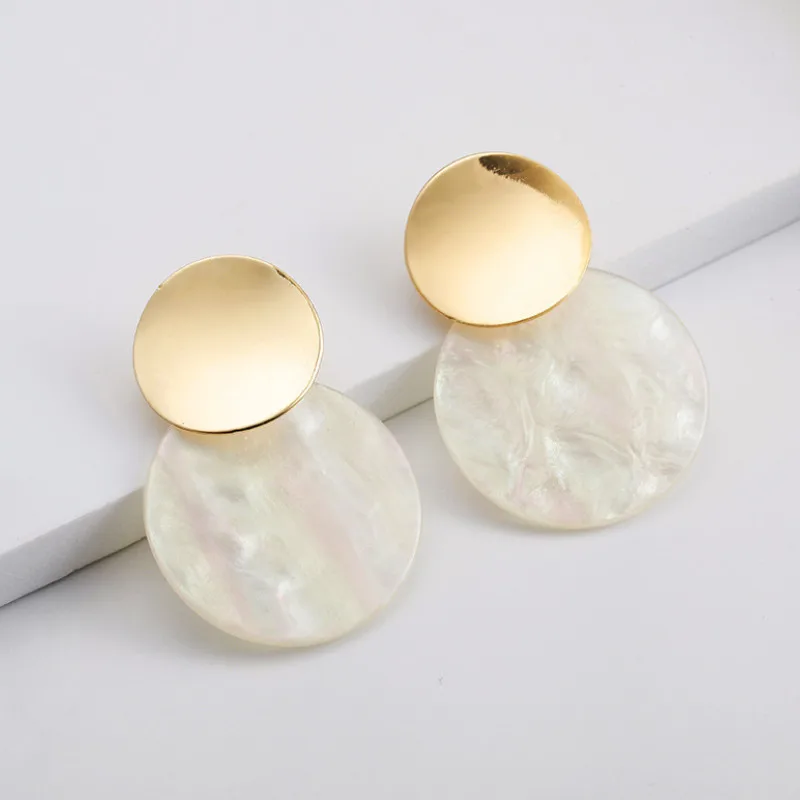 

2022 Fashion Sweet Acrylic Round Earrings Women Korean Jewelry Earring Accessories