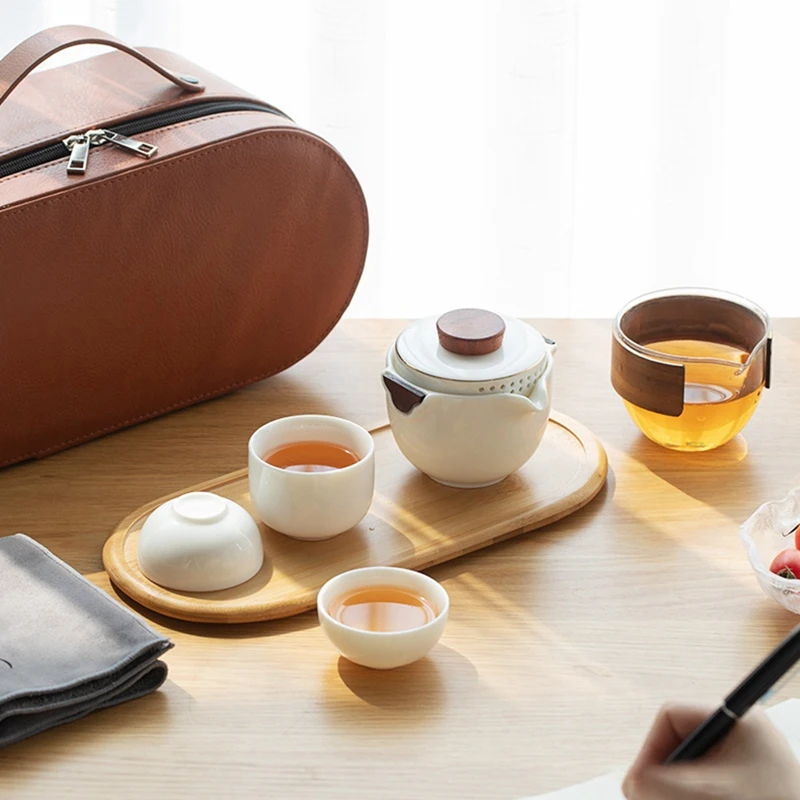 

Portable Travel Tea Set Portable Bag Outdoor Japanese Simple Tea Set Tea Pot And Cup Set