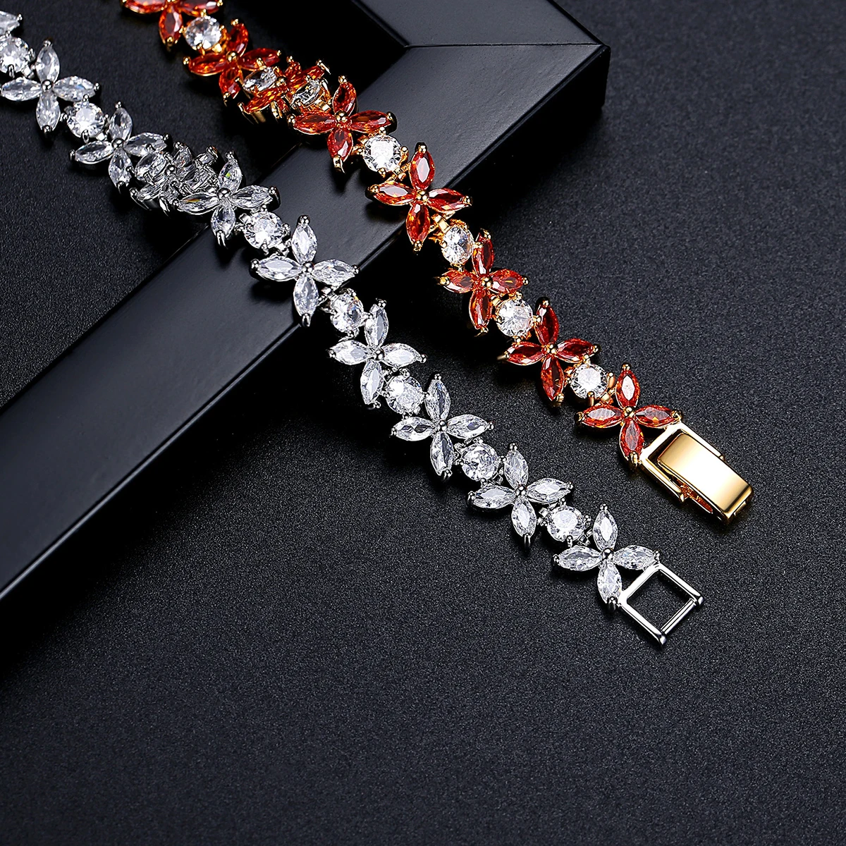 LUOTEEMI стильные браслеты с цирконами для женщин и девочек модная популярная