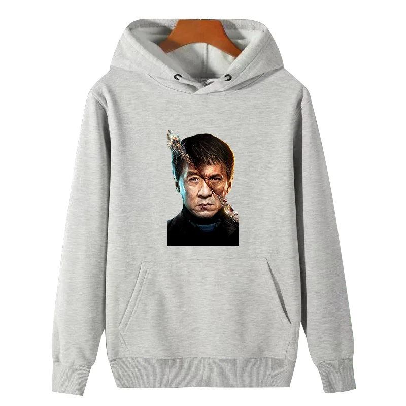 Cool Jackie Chan graphic Hooded sweatshirts fleece hoodie winter cotton thick sweater hoodie Hooded Shirt Man sweatshirts