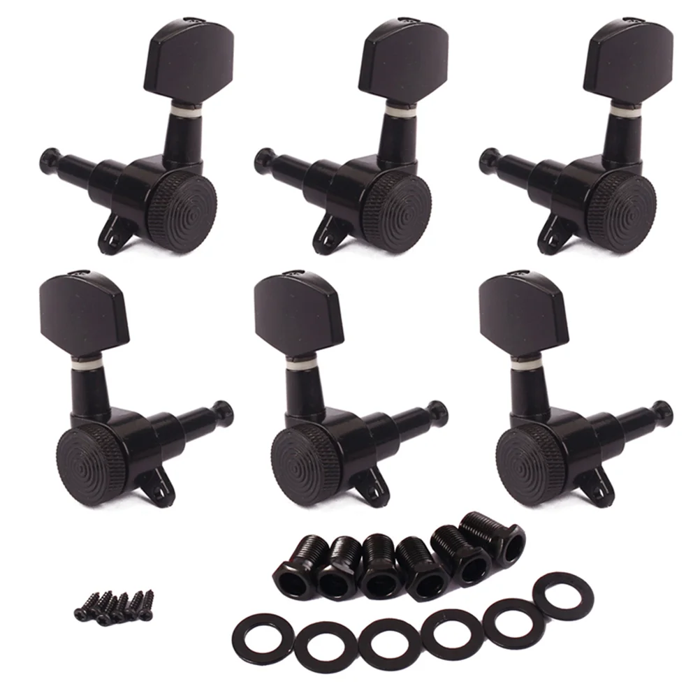 

Guitar Tuning Pegs Tuners Large Square Machine Heads for Electric Guitar 3L Black Pack of 6