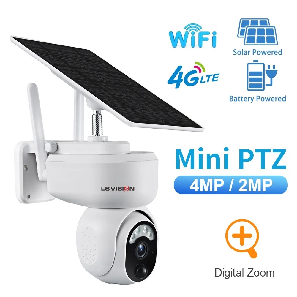 

2023 4MP/2MP Multipurpose Outdoor 4G Solar Camera WIFI Wireless PTZ Motion Detection Two Way Audio Security Camera Indoor