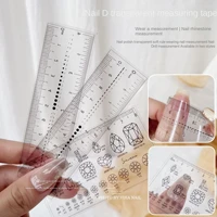 nail measure easy ultra thin soft pvc ruler manual fake nails measuring size transparent map caliper ruler nail art tool 0 5mm