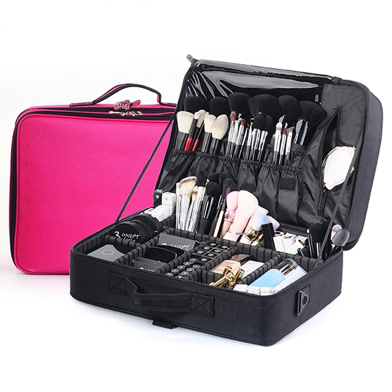 Super Large 45x33x16CM Professional Makeup Bag Wedding Cosmetic Case Large Capacity Travel Suitcase For Make up Organizer Box