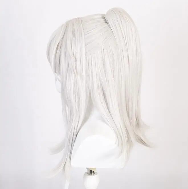 Парик для косплея игры Honkai: Star Rail Jing Yuan длинный серебристый белый термостойкий
