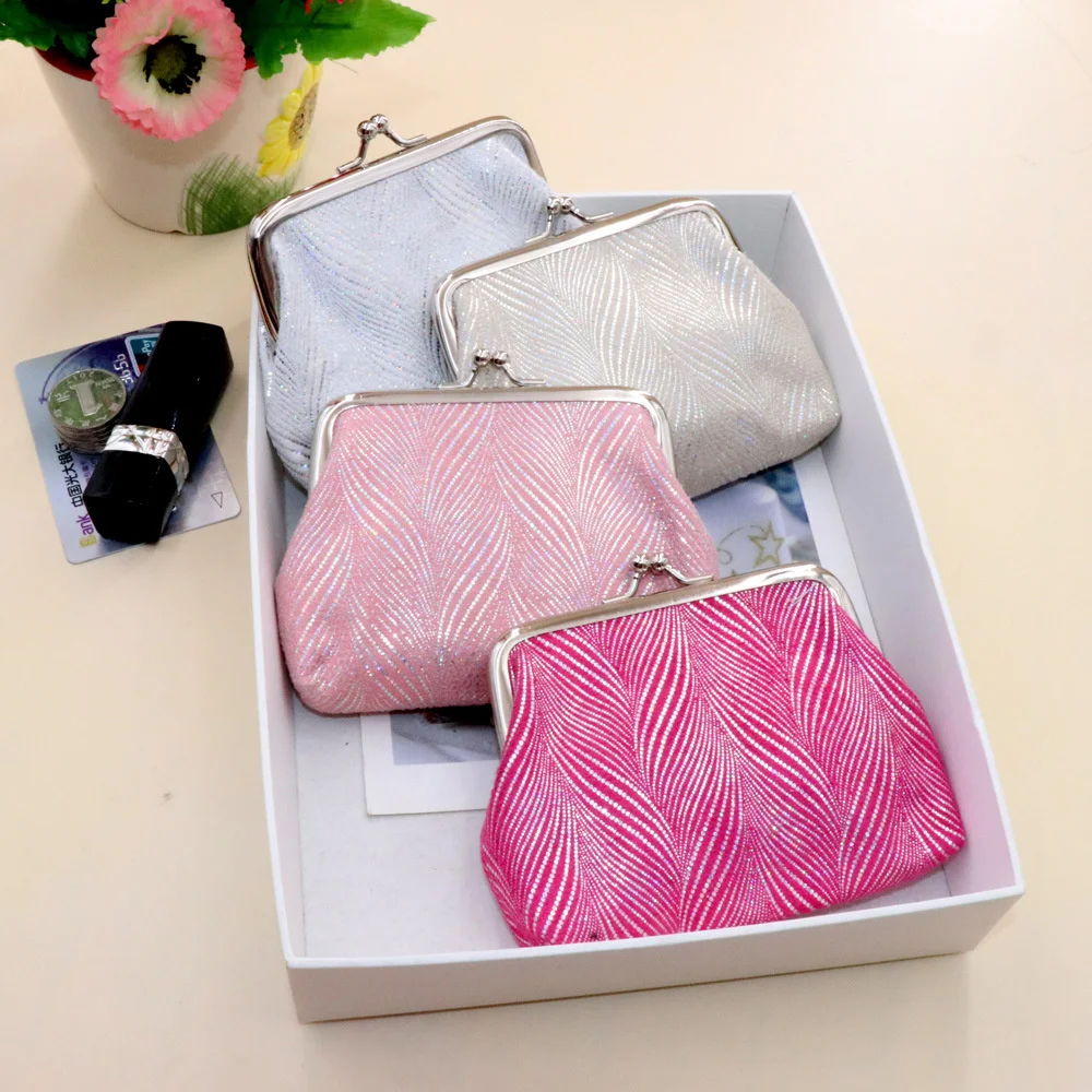 

Women Cotton Hasp Coin Purse Ladies Wallet Short Card Holder Retro Shiny Clip Makeup Bag Female Children Change Purse Pouch