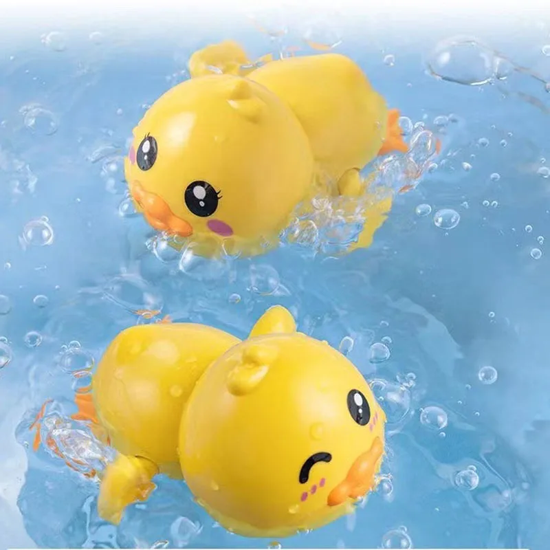 Baby Bath Toys Animal Cute Cartoon Bout Duck Classic Baby Water Toy Infant Swim Chain Clockwork Toys for Children