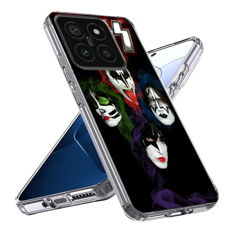 Прозрачный чехол для телефона Kiss Rock Band Xiaom Mi 12 12T 11T 10T 9T 13 11 10 9 8 Lite CC9 CC9E Pro 6X 5X A1 A2 A3 Cover