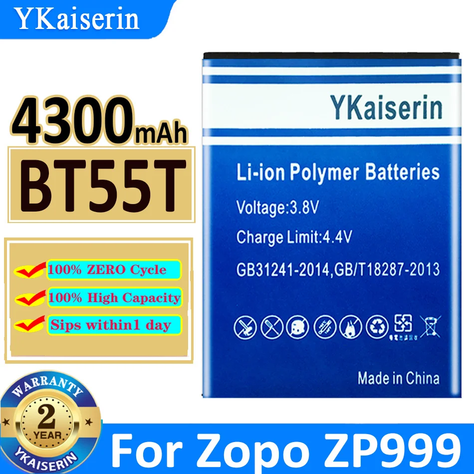

Аккумуляторная батарея ykaisin BT55T 4300 мАч для Zopo 999 998 ZP999 3X ZP3X Zp998, Новая батарея + код отслеживания