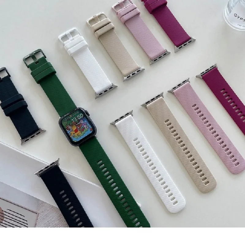 

For Apple Watch 7 Series 41mm 45mm New Fashion Silicone Strap For Apple Watch 6 SE 5 4 38mm 40mm 42mm 44mm Strap Bracelet