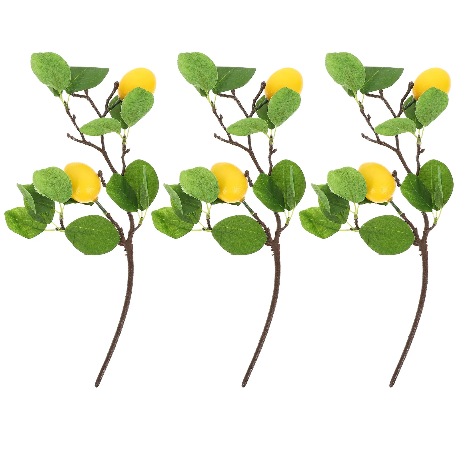 

3 Pcs Vine Simulation Lemon Decor Flower Arrangement Branch Home Vase Layout Plastic Fruit