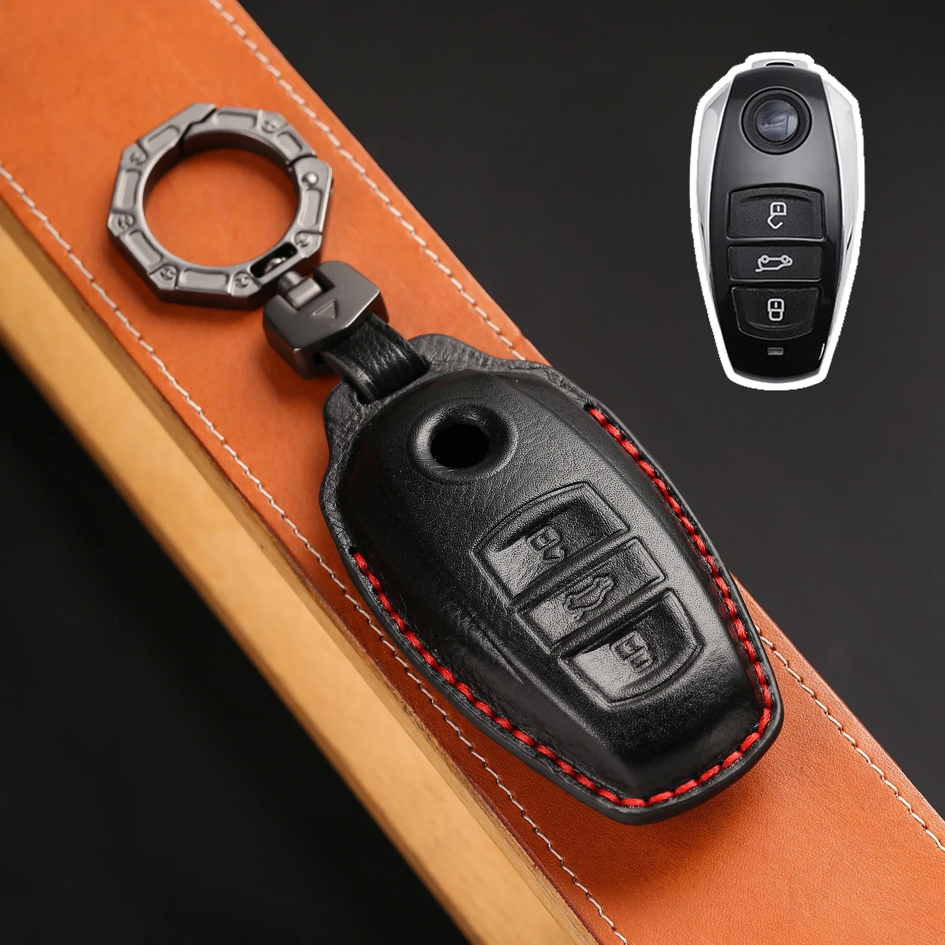 

Кожаный Автомобильный брелок для Vw Volkswagen Touareg 2017 2018 2019 2020 2021 3 Bottons