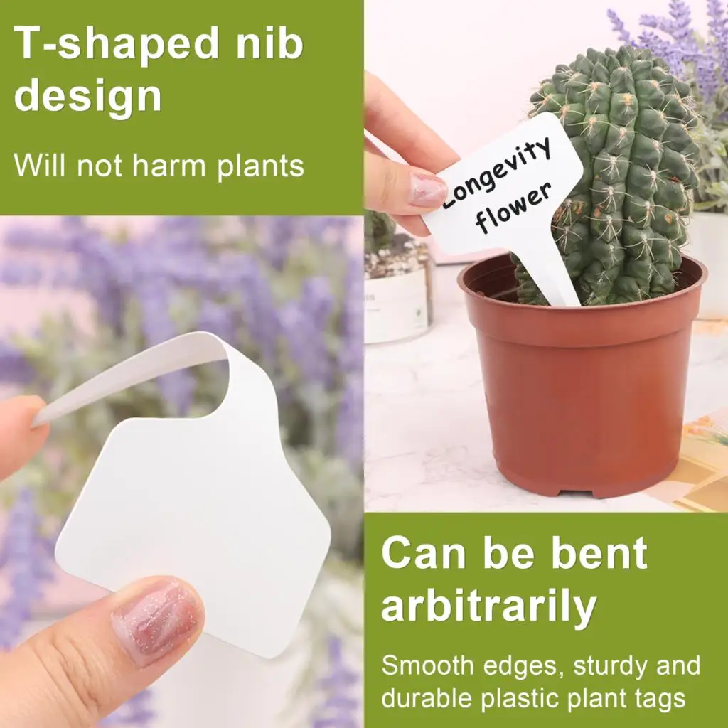

1PCS White T-type Plant Tags Re-Usable Nursery Flower Pots Vegetables Herb Markers Sign Stakes Garden Classification Label