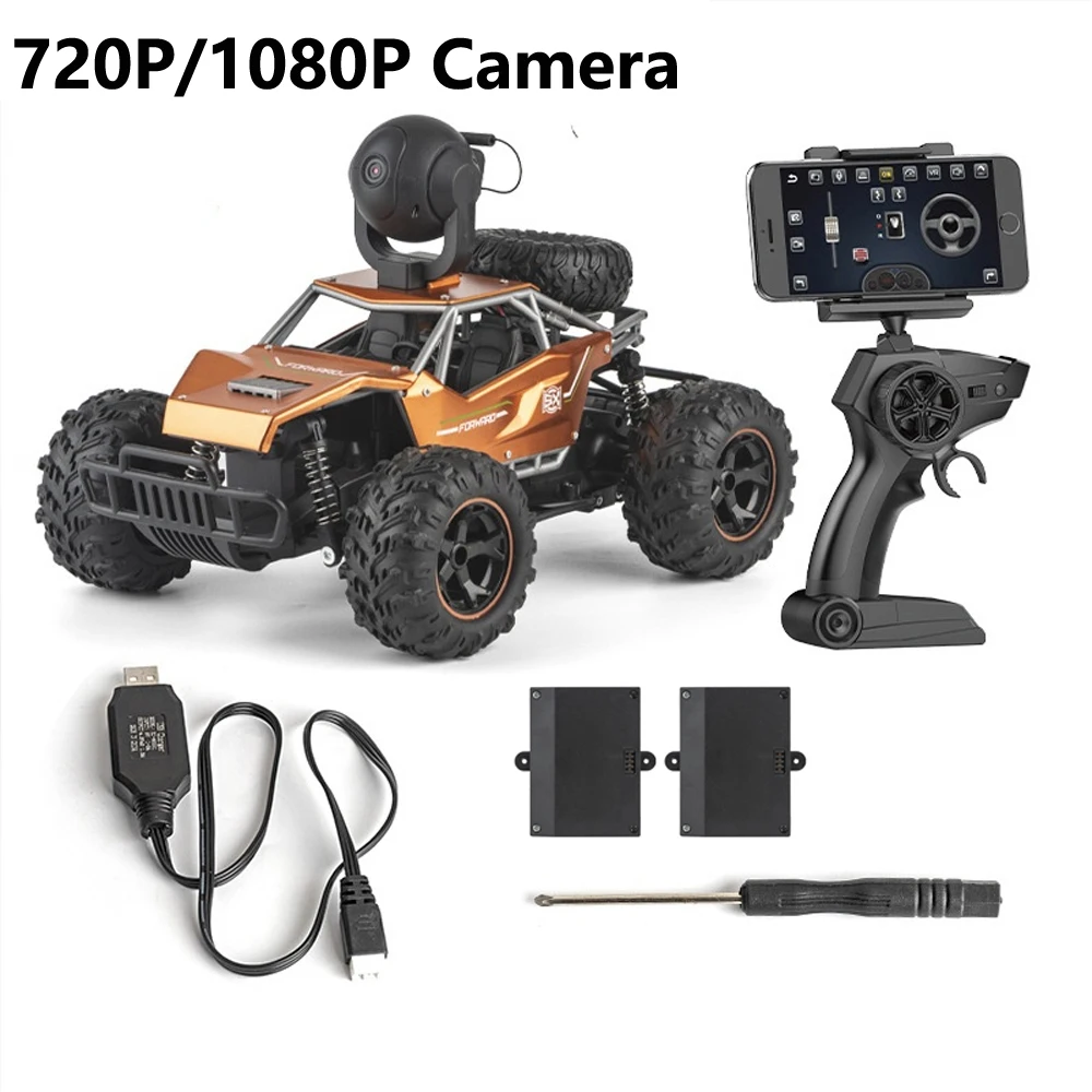 Enlarge RC Car 720P 1080P HD Camera Metal Frame High-speed Remote Control Truck Vehicle Climb Car Toy for Boys