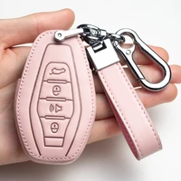 leather car key case cover for chery jetour x70 x90 x95 smart remote protect case keychain holder auto accessories ring interior